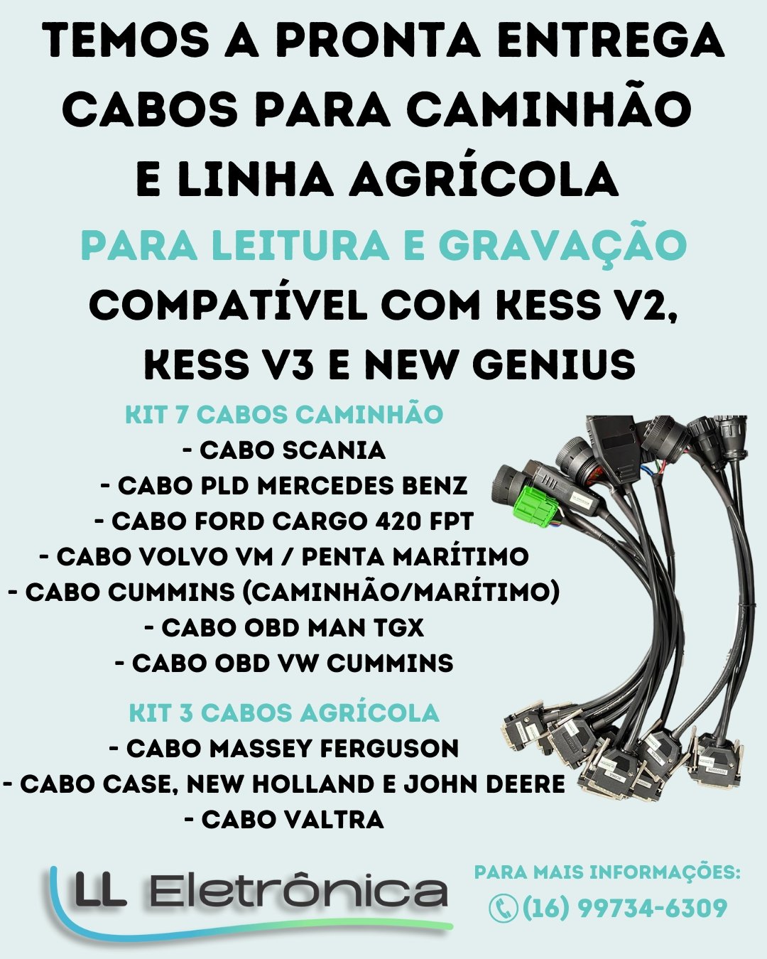 Temos a pronta entrega Cabos para caminhão e linha agrícola (2)